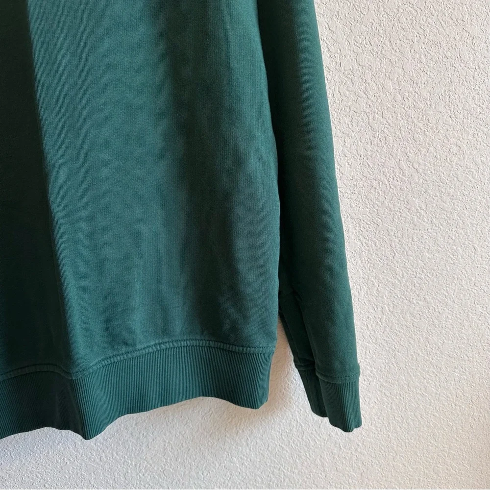 Green Embroidered Crewneck Sweatshirt Organic Cotton